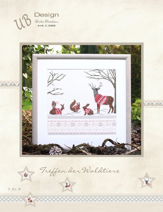 Meeting the forest animals (Treffen der Waldtiere) by UB-Design (Germany) Counted cross-stitch pattern
