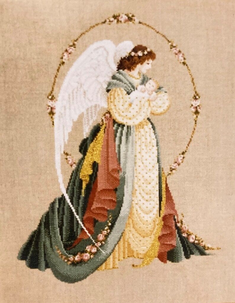 Guardian Angel by Lavender &amp; Lace 1995 Designer Marilyn Leavitt-Imblum Angel Collection Cross Stitch Pattern