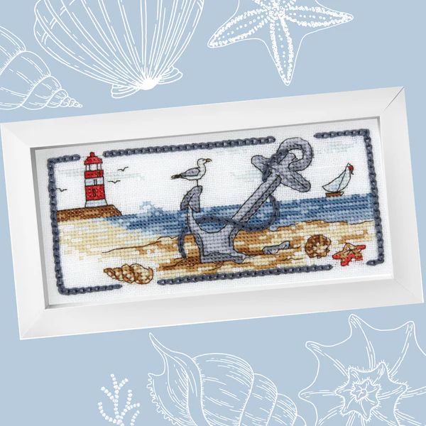 Anchored in the Sand by Faby Reilly Designs 2023 Glasses Case Counted Cross Stitch pattern