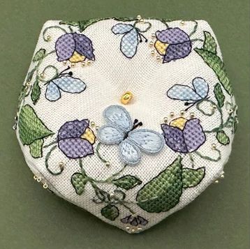 Butterfly Wreath Biscornu by Faby Reilly Designs 2024 Counted Cross Stitch pattern Expert Level