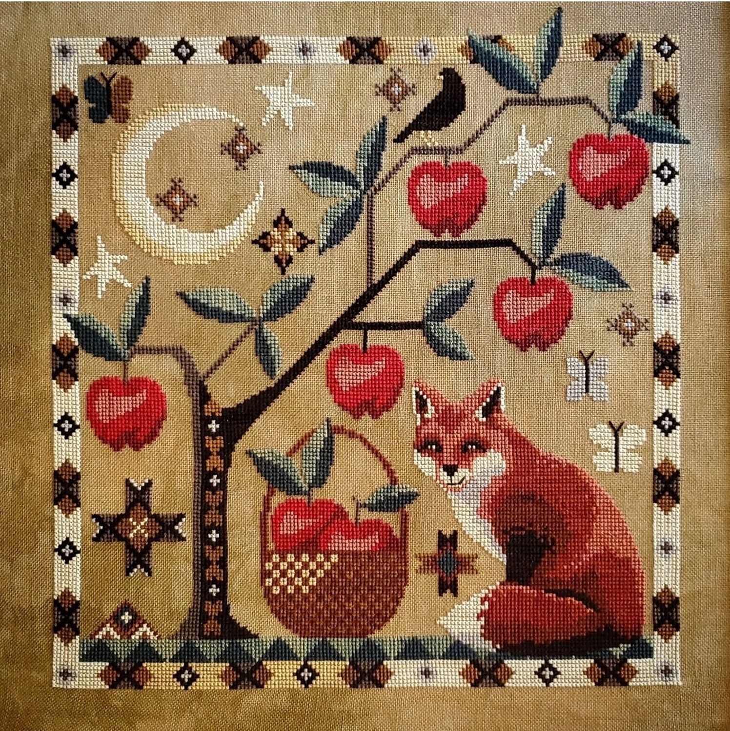 Abalonia's Apple Tree by The Artsy Housewif 2024 Primitive counted cross stich pattern