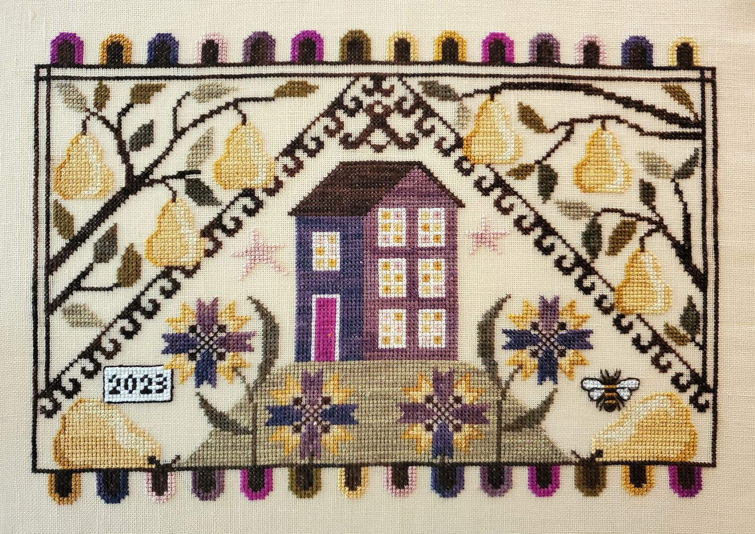 Pear Hill by The Artsy Housewife 2023 Primitive counted cross stich pattern