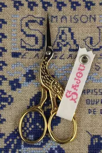 Stork gilded small embroidery scissors by Sajou (France) Reeditions of vintage scissors