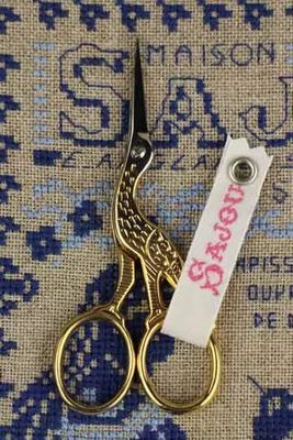 Stork gilded small embroidery scissors by Sajou (France) Reeditions of vintage scissors
