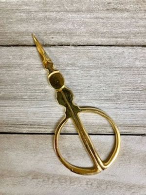 Gold Roly Poly Embroidery scissors by Kelmscott Designs