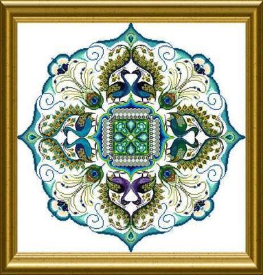 Sparkling Peacock Mandala by Chatelaine Designs 2013 Counted Cross Stitch pattern