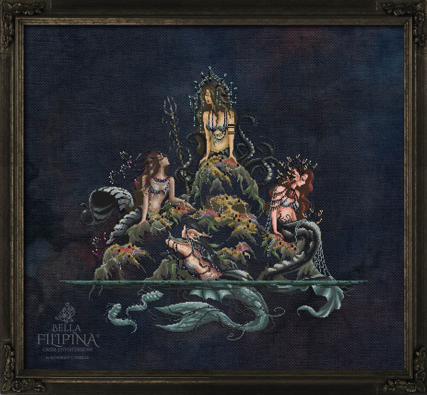 Sea Witches and the Lost Treasures by Bella Filipina Designs Release January 2026 Counted cross stitch pattern