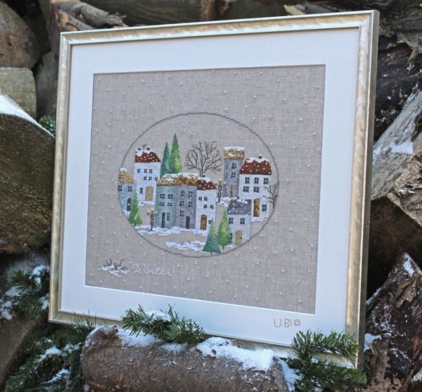 Ein Dorf im Winter (A village in winter) by UB-Design (Germany) Counted cross-stitch pattern