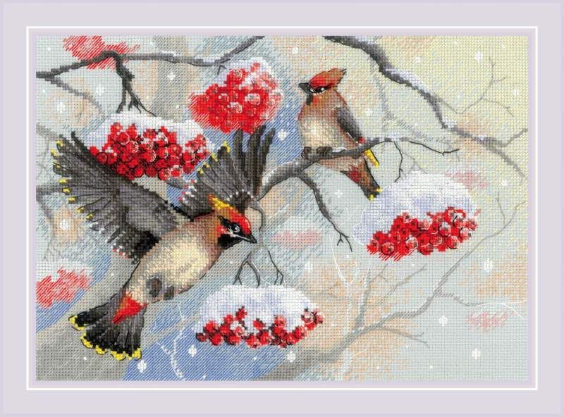 Winter Whispers by Riolis 2023 Counted cross stitch kit with woolen thread