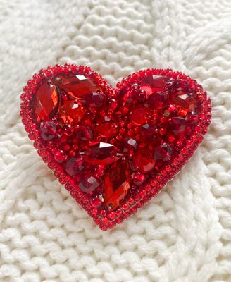 Little heart by Abris Art Decoration Brooches (jewelry) with beads Bead Embroidery Kit