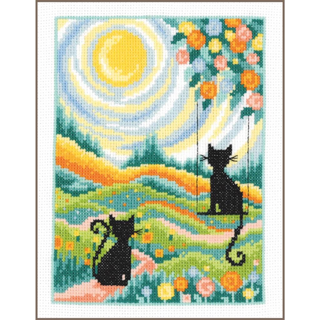 2 Cats in the garden by Vervaco 2026 Counted cross stitch kit