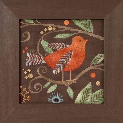 Orange Bird by Mill Hill 2018 Out on a Limb Series Debbie Mumm Collection Beaded counted cross stitch kit