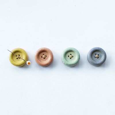 Shigaraki Ware Button Magnet by Cohana Ceramic Magnet for Needle Rest