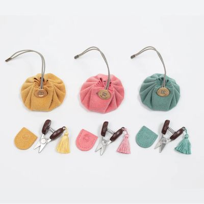 Seki Mini Scissors and Mini Drawstring Pouch Set by Cohana