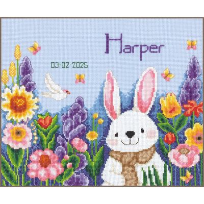 Rabbit in garden by Vervaco 2026 Counted cross stitch kit