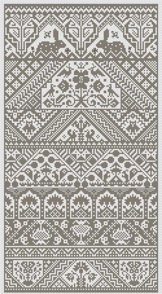 Twee Hazen by Long Dog Samplers 2026 Band Collection Counted cross stitch pattern