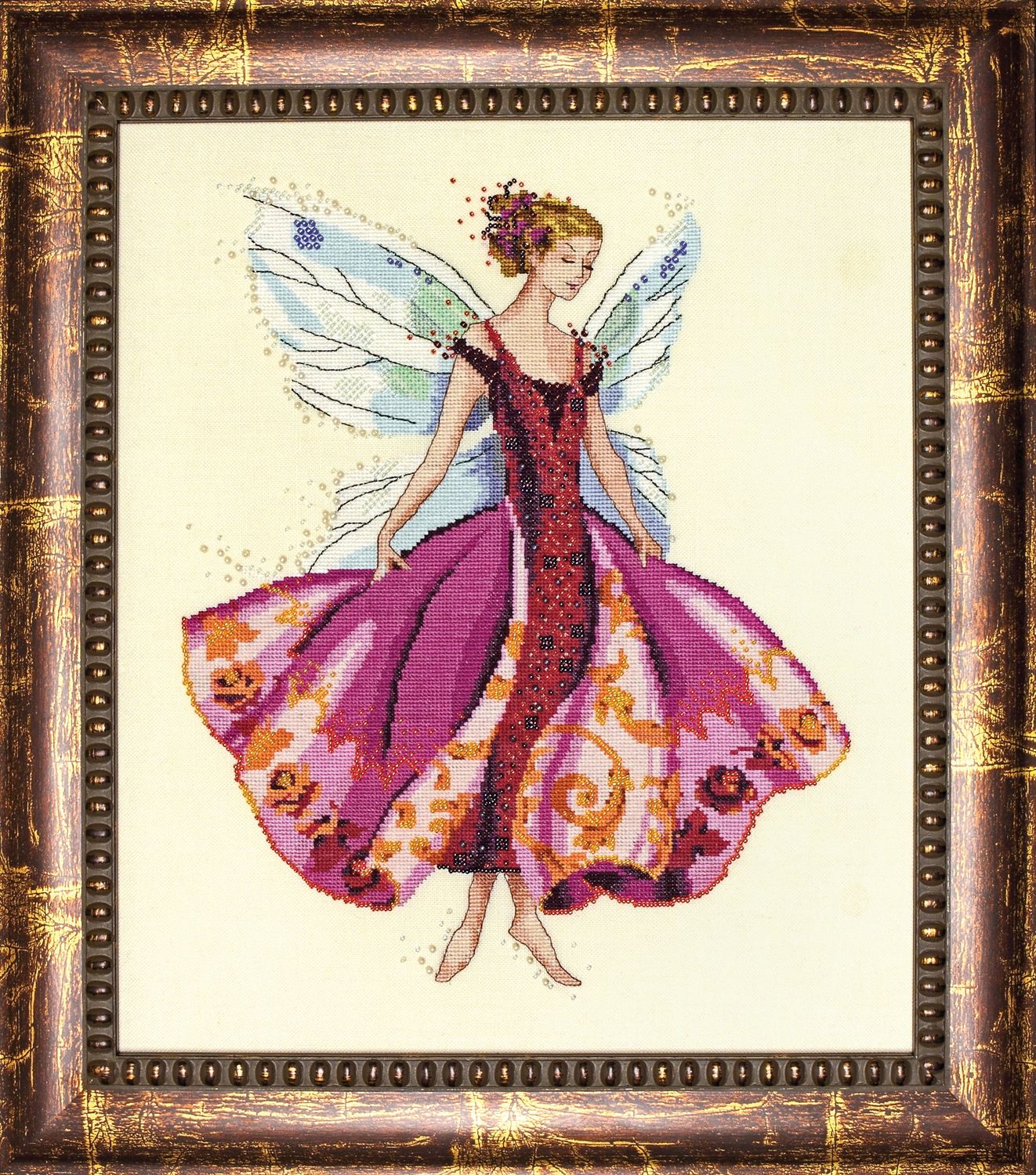 January's Garnet Fairy by Mirabilia Designs 2010 Counted cross stitch pattern, embellishment pack