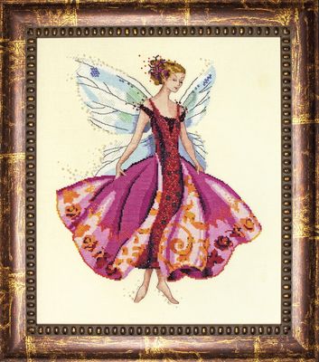 January's Garnet Fairy by Mirabilia Designs 2010 Counted cross stitch pattern, embellishment pack