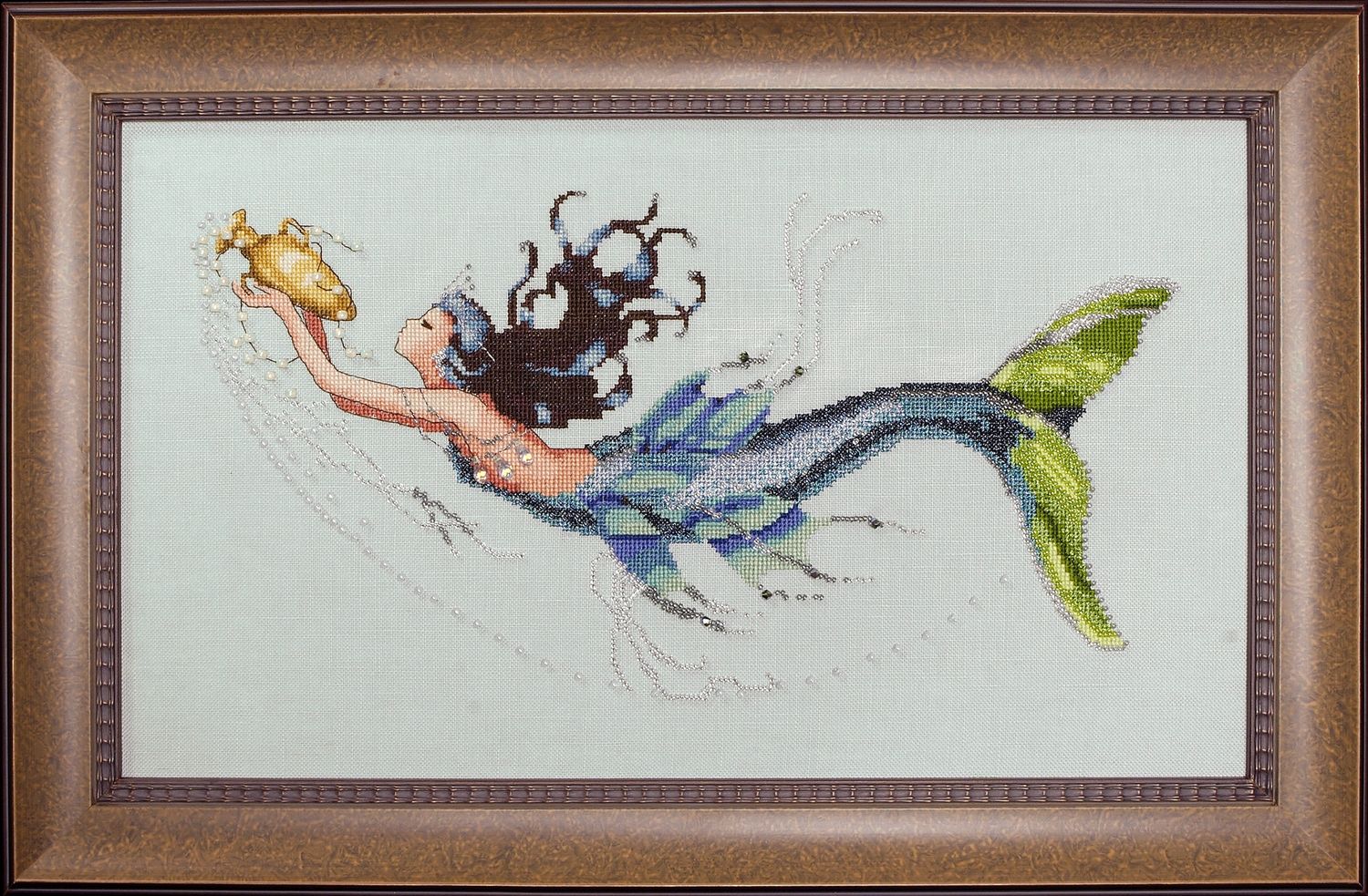 Mediterranean Mermaid by Mirabilia Designs 2009 Counted cross stitch pattern, Embellishment Pack