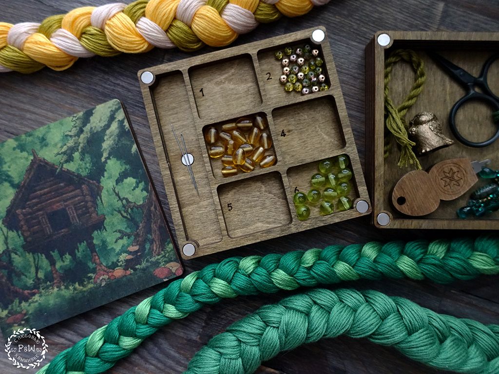 Baba Yaga’s Hut Multi-Tier Craft Box by Primitive and Wood (P&amp;W) Designer embroidery accessories