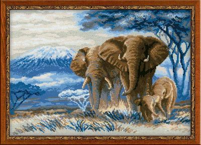 Elephants in the Savannah by Riolis 2010 Counted cross stitch kit