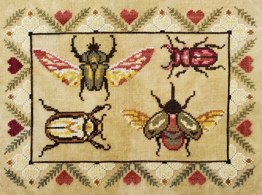 A Bevy of Festive Beetles by The Artsy Housewife 2024 Counted cross stich pattern