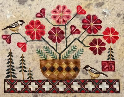December Chickadees by The Artsy Housewife 2025 counted cross stich pattern