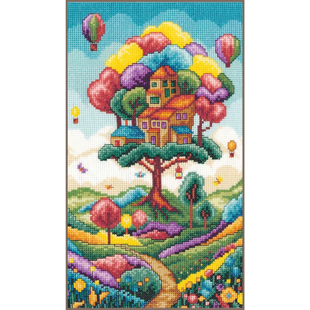Landscape with tree house by Vervaco 2026 Counted cross stitch kit