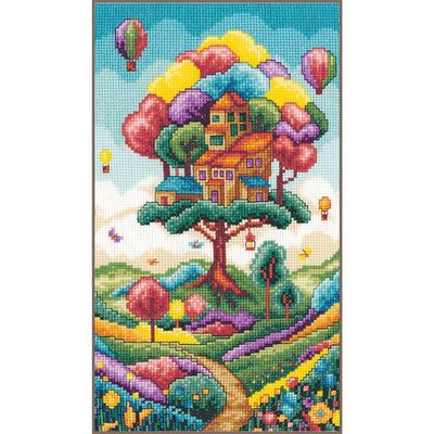 Landscape with tree house by Vervaco 2026 Counted cross stitch kit