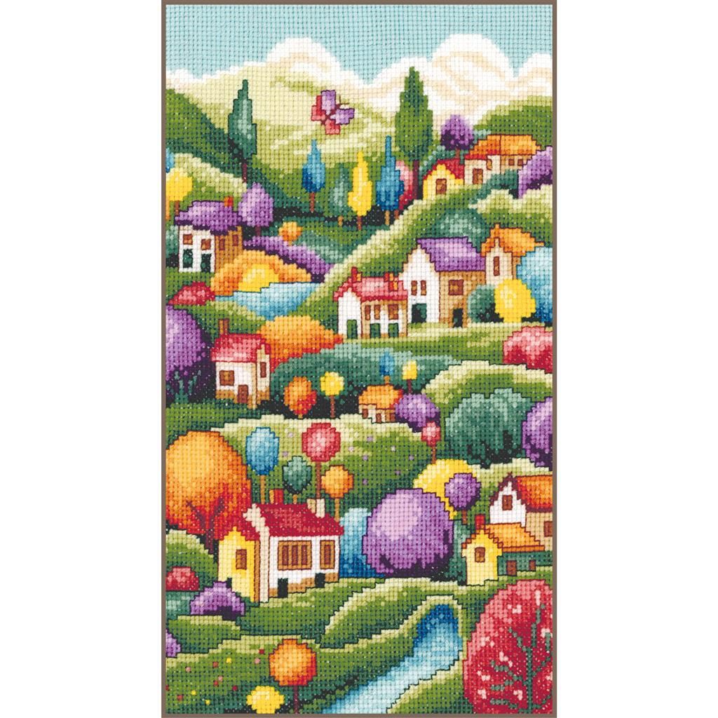 Landscape with cottages by Vervaco 2026 Counted cross stitch kit