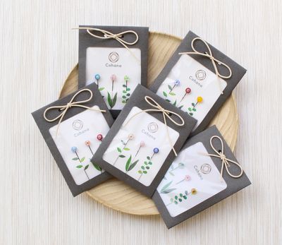 Tombo-dama Sewing Pins by Cohana Sewing Pins Made with the Traditional "Tombo-dama" Glass Technique