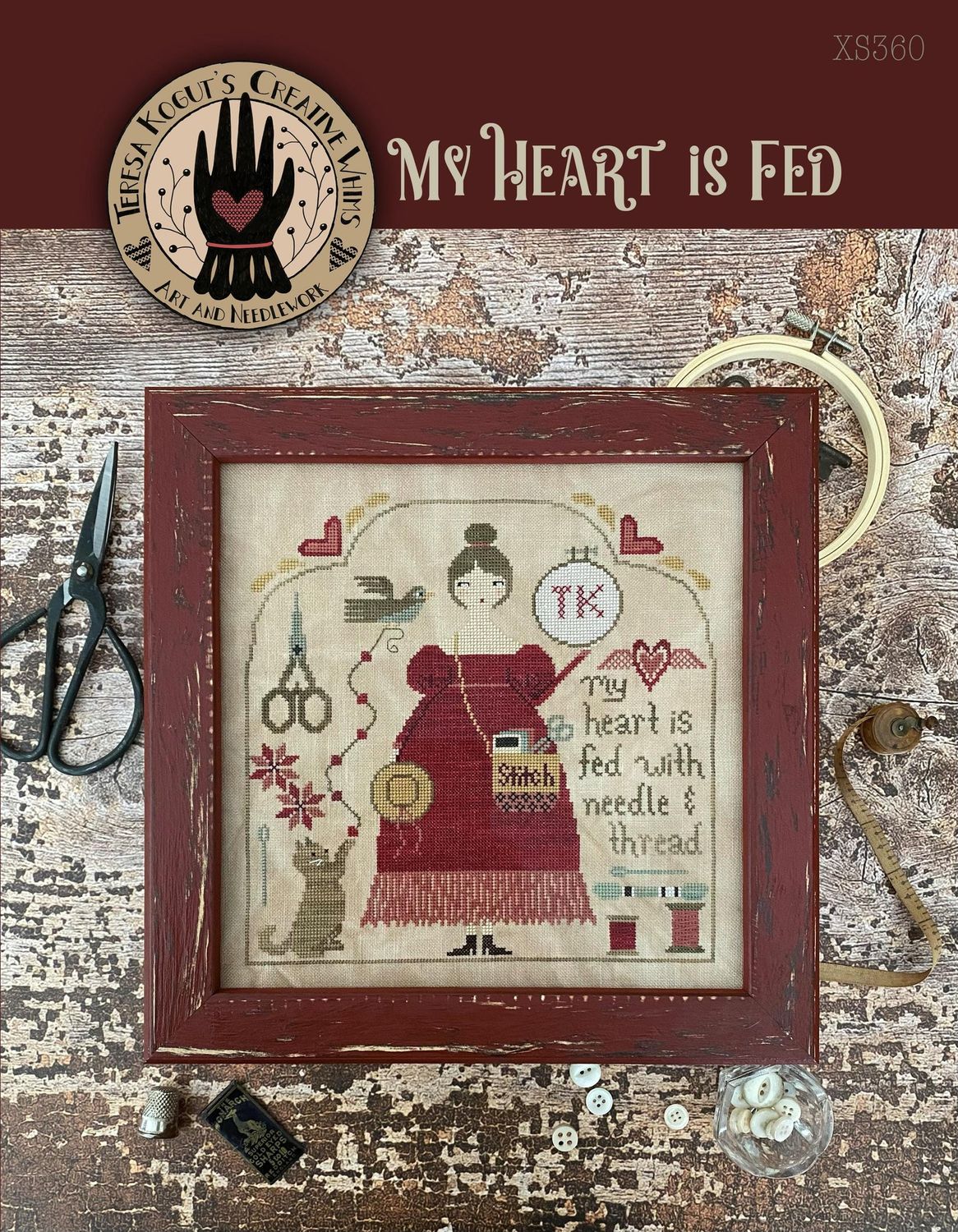 My Heart is Fed by Teresa Kogut's Creative Whims 2023 Counted cross stitch Pattern
