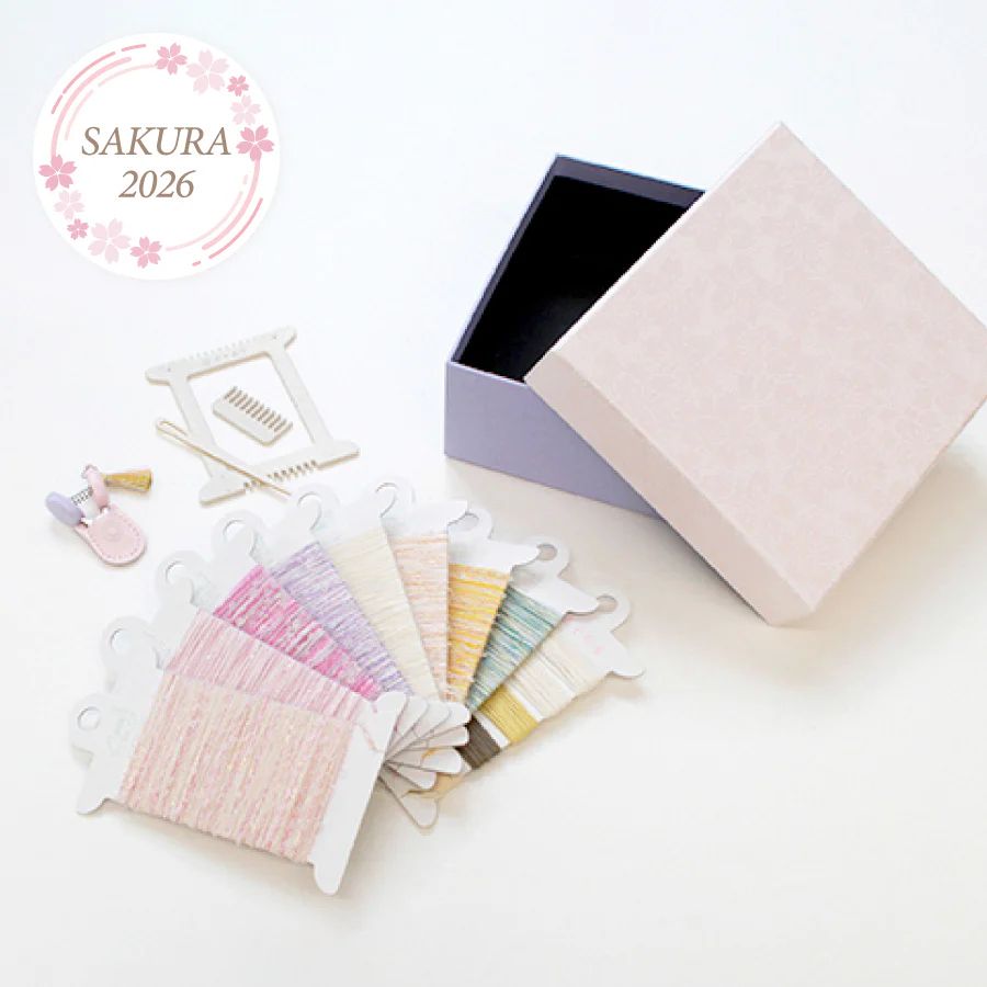 Limited Edition! Sakura - Pokeori Loom and Asobi ITO Set by Cohana 2026 A Sakura-Color Box for Spring-Inspired Weaving