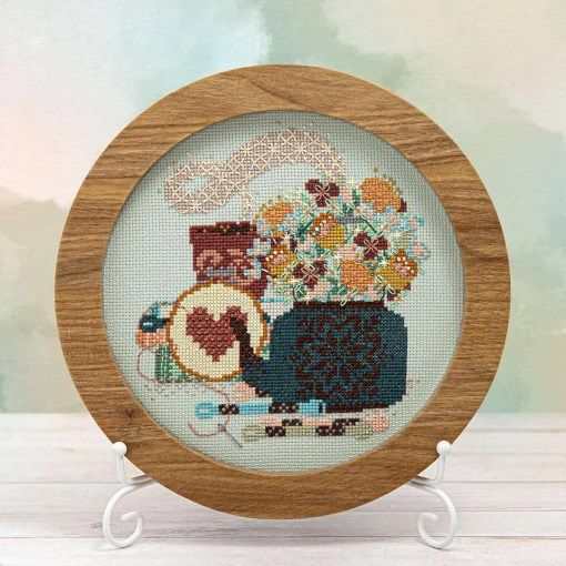 Springtime Sip + Stitch by Counting Puddles 2026 Designer Lindsey Whitney Spring Counted cross stitch pattern