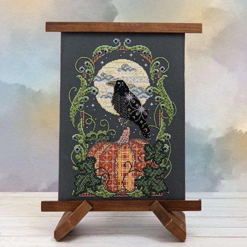 Raven’s Harvest Moon by Counting Puddles 2026 Designer Lindsey Whitney Halloween Counted cross stitch pattern