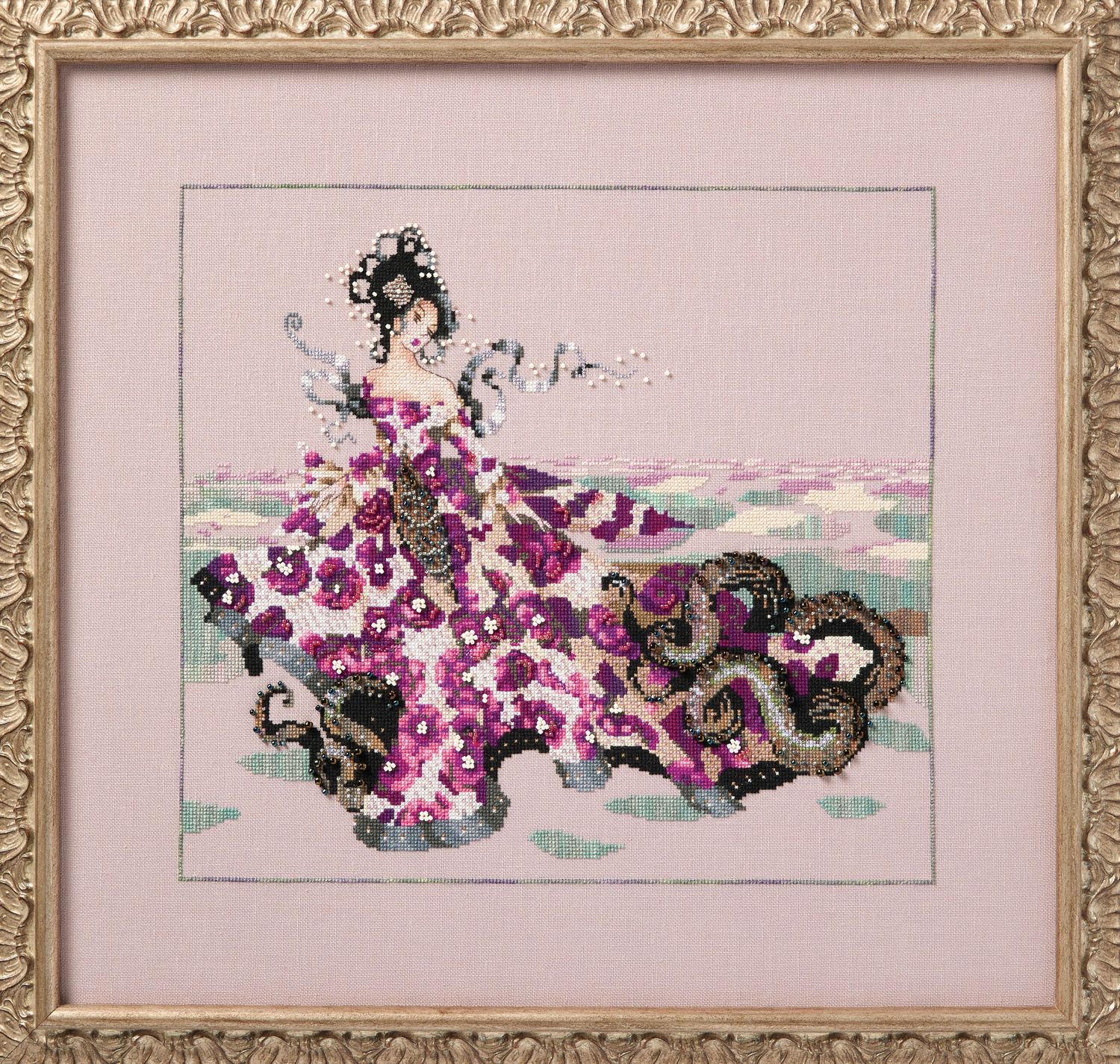 Serpent Queen by Mirabilia Design 2026 designer Nora Corbett Counted cross stitch pattern, Embellishment Pack