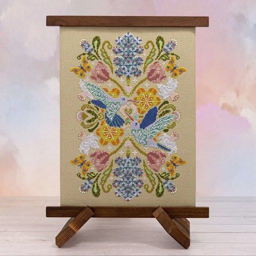 Spring Hummingbird Mandala by Counting Puddles 2026 Designer Lindsey Whitney Counted cross stitch pattern