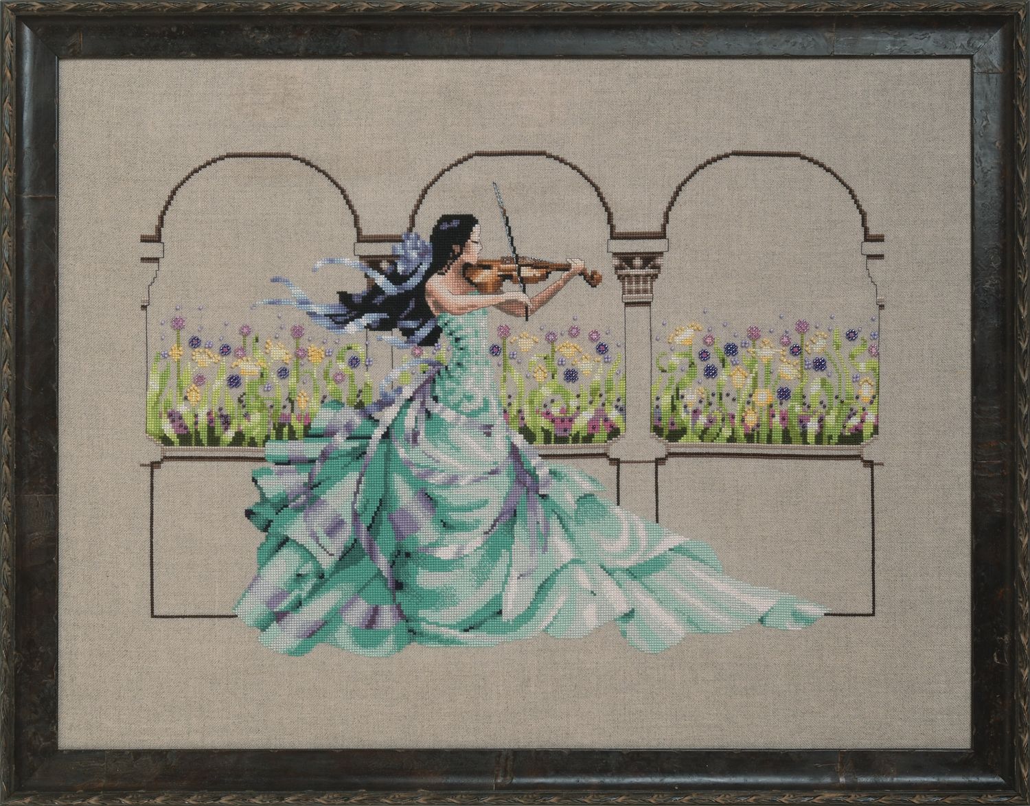 Garden Prelude by Mirabilia 2019 designer Nora Corbett Cross stitch pattern and embellishment pack
