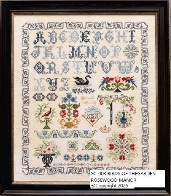 Birds Of The Garden by Rosewood Manor Design Exclusive Needlework Marketplace 2026 Counted cross stich pattern