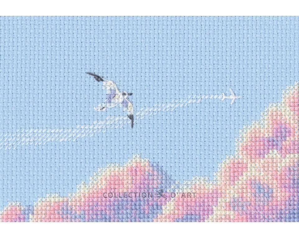 Seagulls in pink sky by RTO 2026 Counted Cross Stitch Kit