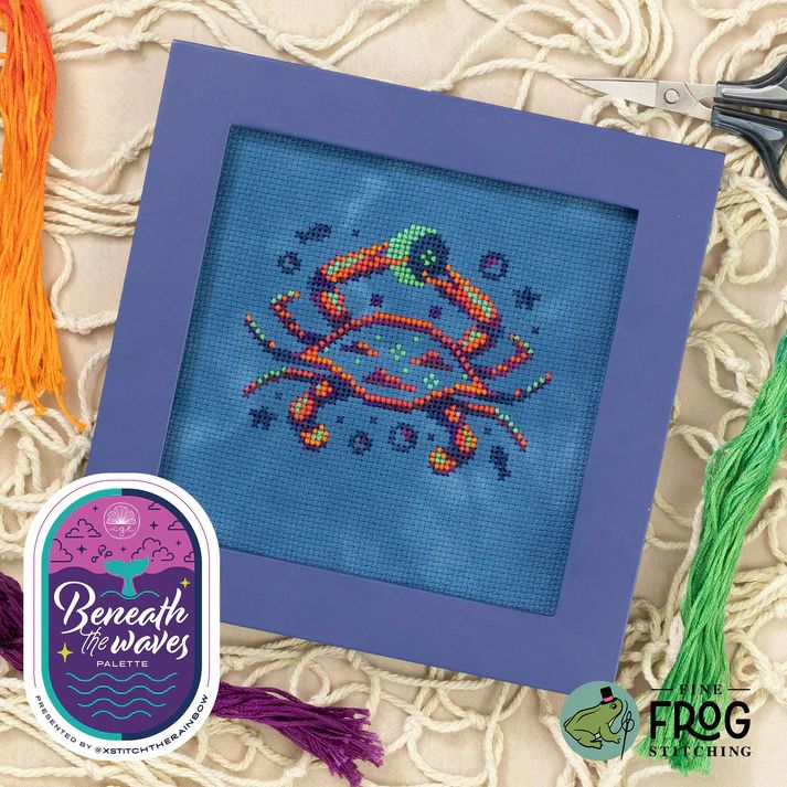 Crescent Crab by Fine Frog Stitching XStitch The Rainbow 2026 Exclusive Nashville Market 2026 Printed Cross Stitch pattern