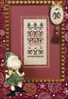 Be Merry by Just Nan 1999 Christmas Ornament Cross stitch pattern and Embellishment Pack