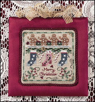 Lady Scarlet's Christmas by Just Nan 2000 Christmas Ornament Cross stitch pattern and Embellishment Pack