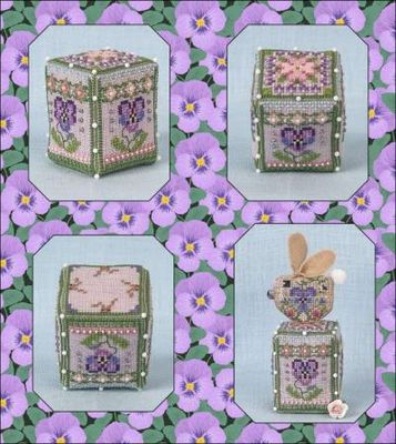 Pansy Rose Cube by Just Nan 2021 Cross stitch pattern and Embellishment Pack