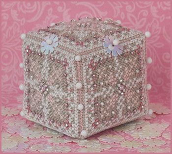 Pink Ice Cube by Just Nan 2015 Cross stitch pattern and Embellishment Pack