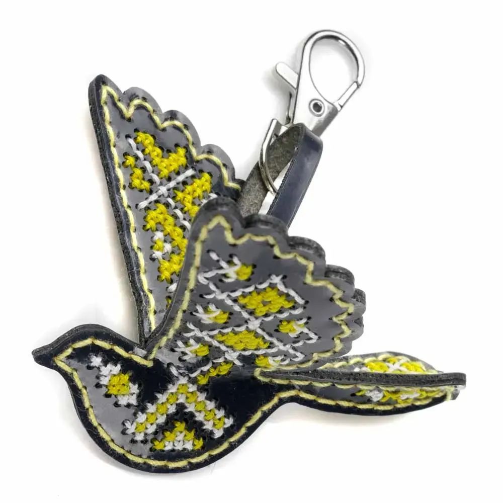 Spring Melody - Bag Charm by Wonderland Crafts 2026 Faux Leather Cross-Stitch Kit