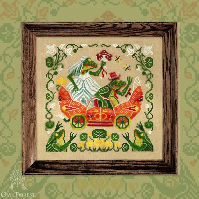 Wedding Bouquet by Owl Forest Embroidery 2026 Printed counted cross stitch pattern, Set of Hand-Dyed Threads (DMC)  28, 32 ct. with 2 strands