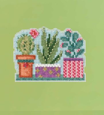 Succulents by Mill Hill 2022 Spring Bouquet Collection Seasonal Ornament Counted glass bead Kit with Treasure