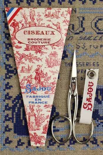 Censy nickel-plated miniature embroidery scissors by Sajou (France)