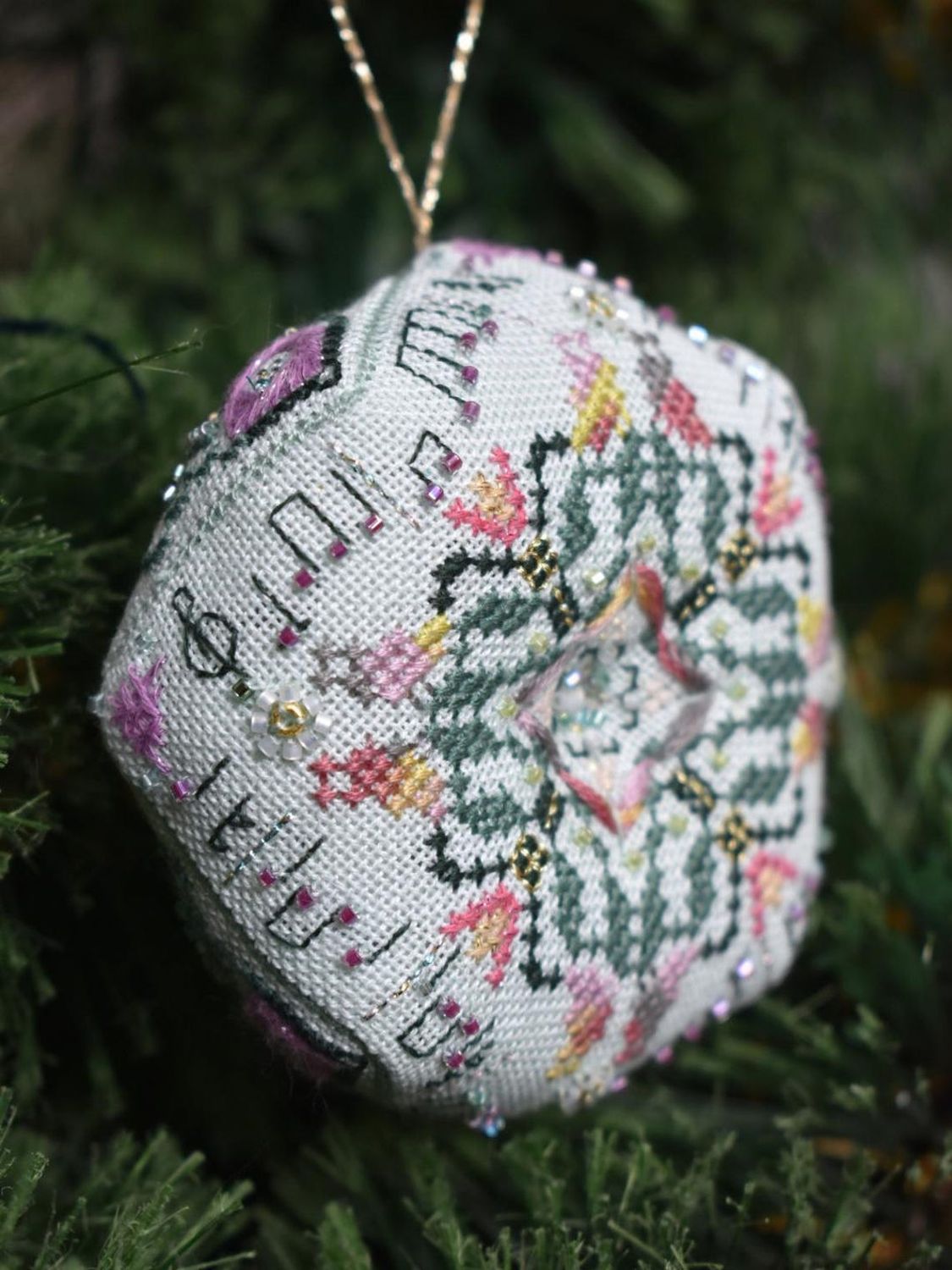 Day 4: Calling birds by MilleFleur 2025 12 days of Christmas Series Cross Stitch Pattern with Embellishment Pack